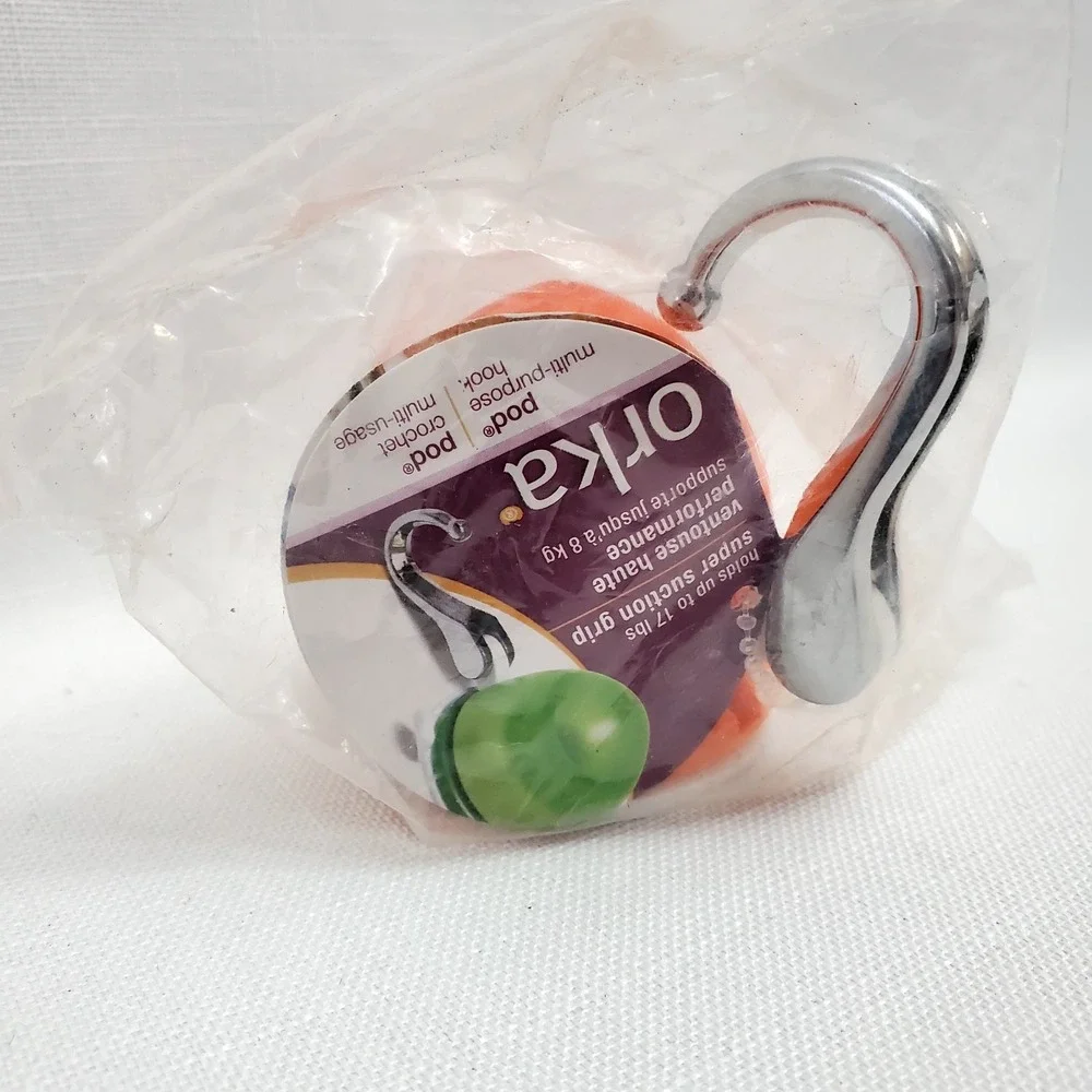 Orka~Reusable Vacuum Suction‎ Cup Hooks~Holds Up To 17lbs~NEW!